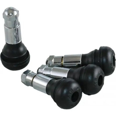 Rubber Valve Stems, With Chrome Sleeves & Caps