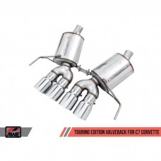 "2014-2016 Corvette AWE Touring Edition Valveback Exhaust for C7 Corvette with AFM Valves - Stingray / Z51 Auto / GS Auto -- Chrome Silver Tips