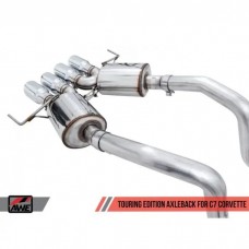 2014-2019 Corvette AWE Touring Edition Axleback Exhaust for C7 Corvette without AFM Valves - Z06 / ZR1 / Z51 Manual 17+ / GS Manual -- Chrome Silver Tip