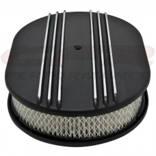 Partial-Finned Aluminum Air Cleaner, 12'' Oval With Black Finish, 1932-1985