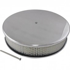 Air Cleaner, Round Smooth Polished Aluminum, 14" X 3"