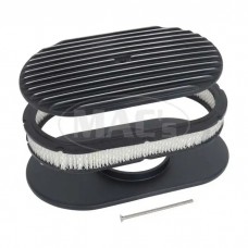 15" Oval Finnned Aluminum Air Cleaner Assembly with Black Finish