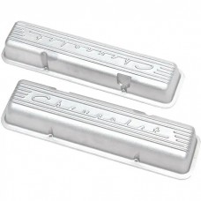 1959-1982 Corvette Valve Covers Finned With Cast Finish And Chevrolet Script Small Block