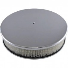 Air Cleaner, Round Smooth Chrome Aluminum, 14" X 3"