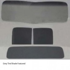 1947-1950 Chevy-GMC Truck Glass Kit-One Piece V-Bend Windshield Standard Rear Glass, Grey Tint With Shade Band