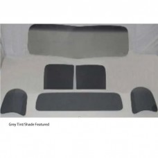 1947-1950 Chevy-GMC Truck Glass Kit-One Piece V-Bend Windshield Small Rear Glass, Grey Tint With Shade Band