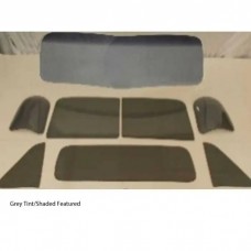 1951-1953 Chevy-GMC Truck Glass Kit, V-Bend Windshield. Small Rear Glass, Green Tint With Shade Band