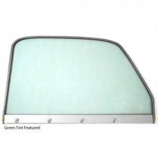 1947-1950 Chevy-GMC Truck Door Glass Assembly With Chrome Frame-Green Tinted Glass, Left