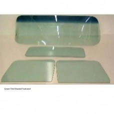 1955-1959 Chevy-GMC Truck Glass Kit, Small Back Glass, Vent Window Delete-Grey Tint With Shade Band