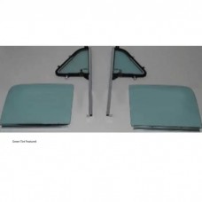 1951-1953 Chevy-GMC Truck Side Window Kit With Assembled Vent Post Assemblies And Door Glasses, Green Tint