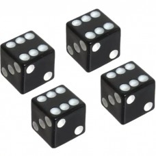 1961-67 Ford Econoline Valve Stem Caps, Set Of 4, Black Dice