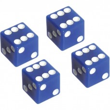 1961-67 Ford Econoline Valve Stem Caps, Set Of 4, Blue Dice