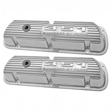 "351 Powered by Ford" Polished Aluminum Valve Covers, Pair