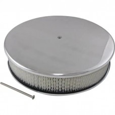 Air Cleaner, Round Smooth Polished Aluminum, 14" X 3"