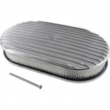 Air Cleaner,Full Finned Polished Oval, 15"