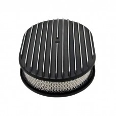 Aluminum Black 12'' Air Cleaner Paper Filter Polished Finned