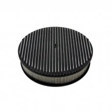 Aluminum Black 14'' Air Cleaner Paper Filter, Full Finned, Round